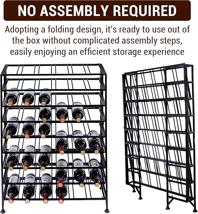 Wine Rack Freestanding Floor,Gray Metal Wine Rack, 9 Tier Wine Stand,Wine Storage Holds up to 54 Bottles,No Assembly Required