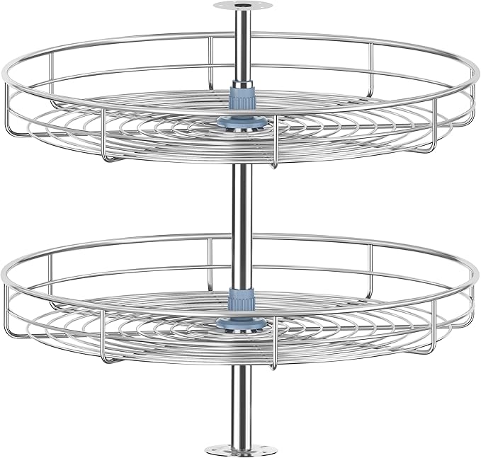 20" Lazy Susan Turntable for Cabinet - Corner Cabinet Organizer for Kitchen, Full Circle Corner Cabinet Lazy Susan Replacement Shelves Rotating Rack for Corner Base