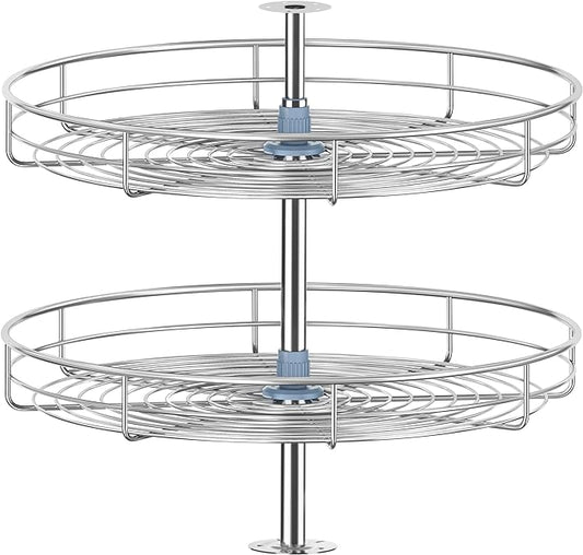 18" Lazy Susan Turntable for Cabinet - Corner Cabinet Organizer for Kitchen, Full Circle Corner Cabinet Lazy Susan Replacement Shelves Rotating Rack for Corner Base