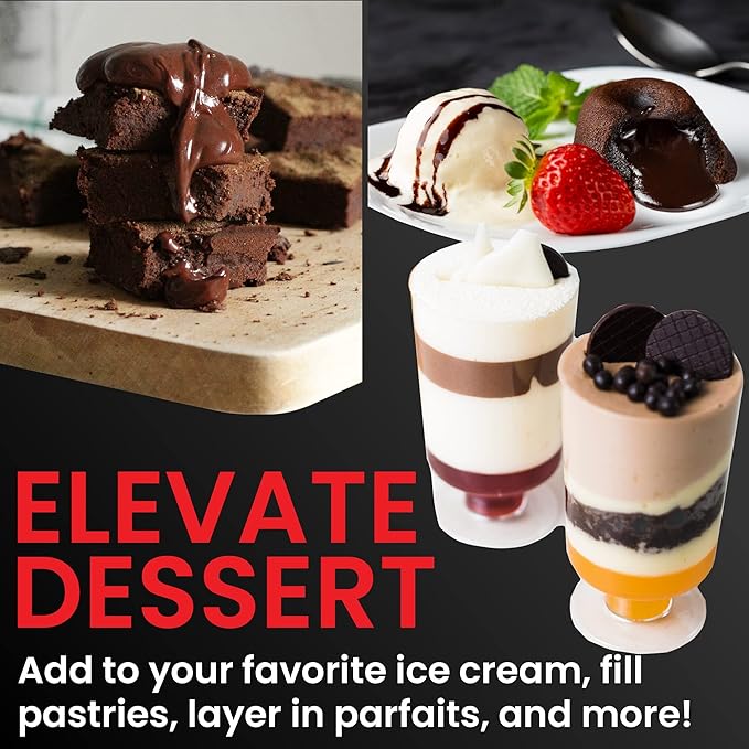 Cornaby's Ready to Use Chocolate Ganache (2 pack) | Rich & Creamy Chocolate Topping, Drizzle or Dip for Strawberries, Pretzels, Macarons, Cookies, Cupcakes & Layer Cakes | 2 Plastic Tubs - 1 LB Each