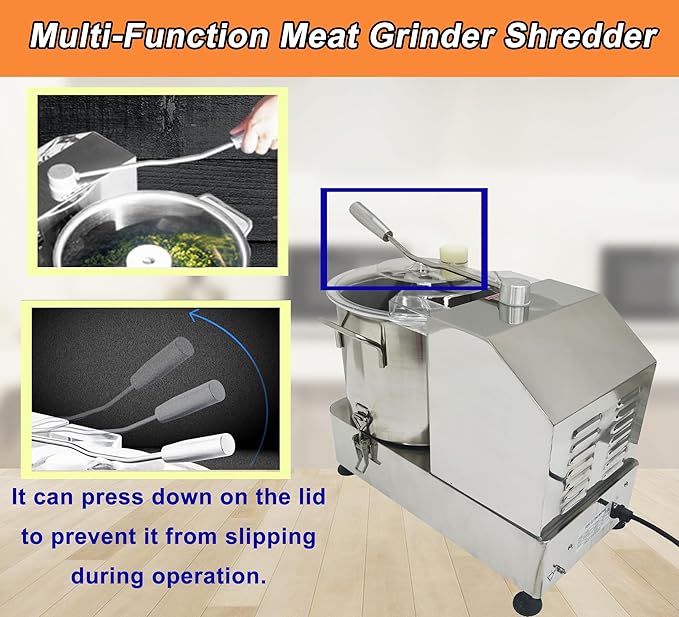 TECHTONGDA 9L Food Processor & Vegetable Chopper, Commercial Meat Grinder, Stainless Steel Electric Chopper, Adjustable Speed Meat Mincer, Multi-Function for Chopping Vegetables, Meat, Grains, Nuts