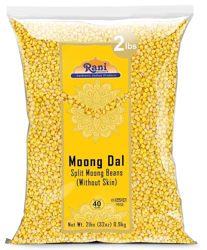 Rani Moong Dal (Split Mung Beans Without Skin) Lentils Indian 32oz (2lbs) 908g ~ All Natural | Gluten Friendly | Non-GMO | Kosher | Vegan | Indian Origin