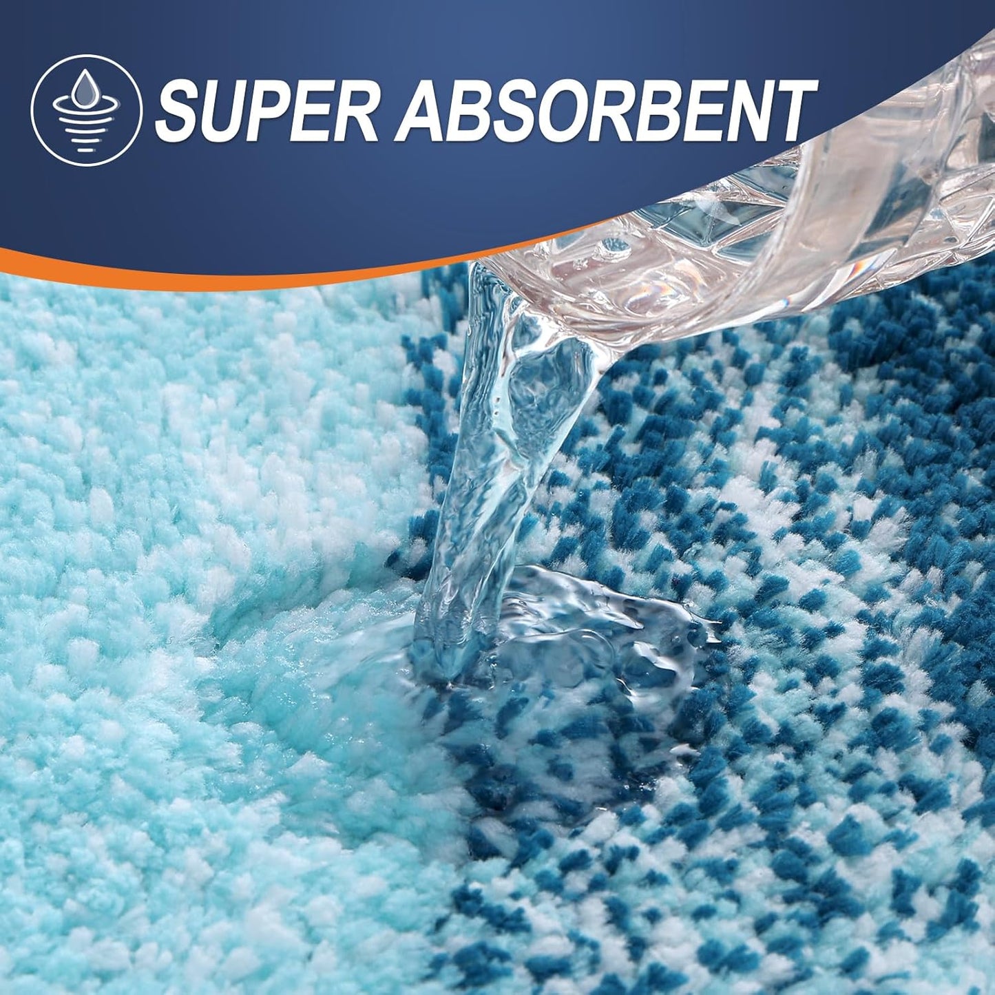 OLANLY Bathroom Rug Mat 36x24, Extra Soft and Absorbent Microfiber Bath Rugs, Non-Slip Plush Shaggy Bath Carpet, Machine Wash Dry, Bath Mats for Bathroom Floor, Tub and Shower, Peacock Blue