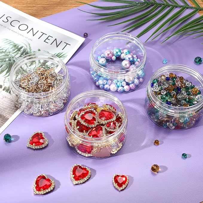 SATINIOR 6 Pack 1 oz Plastic Jars Containers with Lids Wide Mouth Refillable Leakproof Reusable Round Empty Jars for Travel Cosmetic Dry Food Spice Candy Cookie Home Kitchen Organizing (Black)