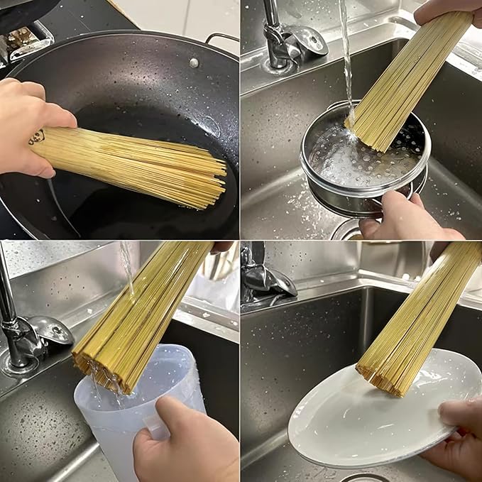 2 Pack Handmade Bamboo Wok Brush,Wok Cleaning Brush for Carbon Steel and Cast Iron,Bamboo Brush for Wok Cleaner,Kitchen Scrubbing Brush for 9" Wok,Dish Brush with Handle,Wok Scrubber Accessories