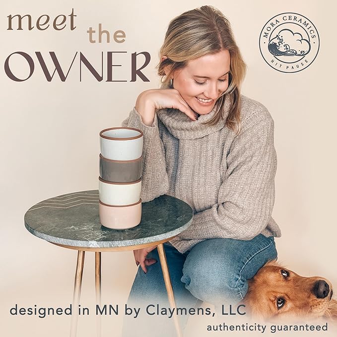 Mora Ceramic Ramekins - 4oz, Set of 6 - Small Oven Safe Baking Dishes/Cups - For Personal Pudding, Creme Brulee, Souffle, Serving Dip, Custard, Ice Cream - Single Mini Bowls - Assorted Neutrals