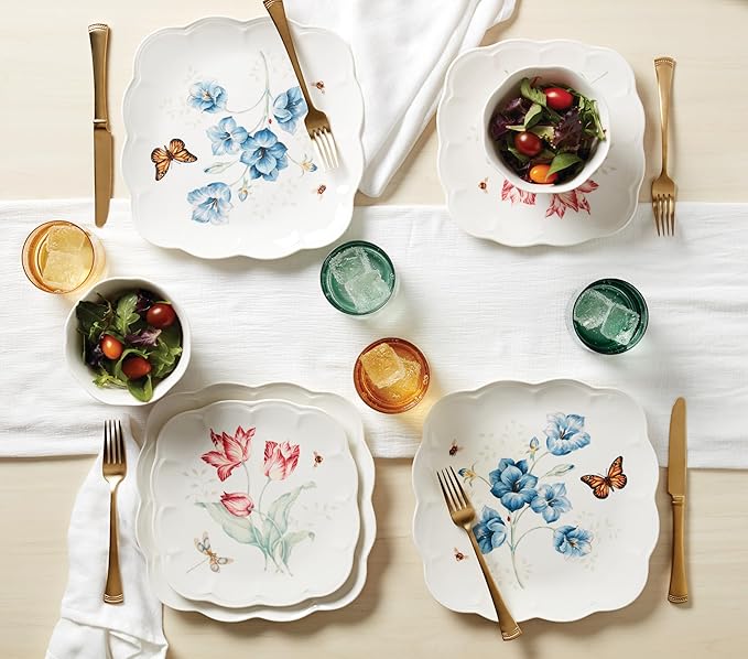Lenox 894309 Butterfly Meadow Square 4-Piece Dinner Plates