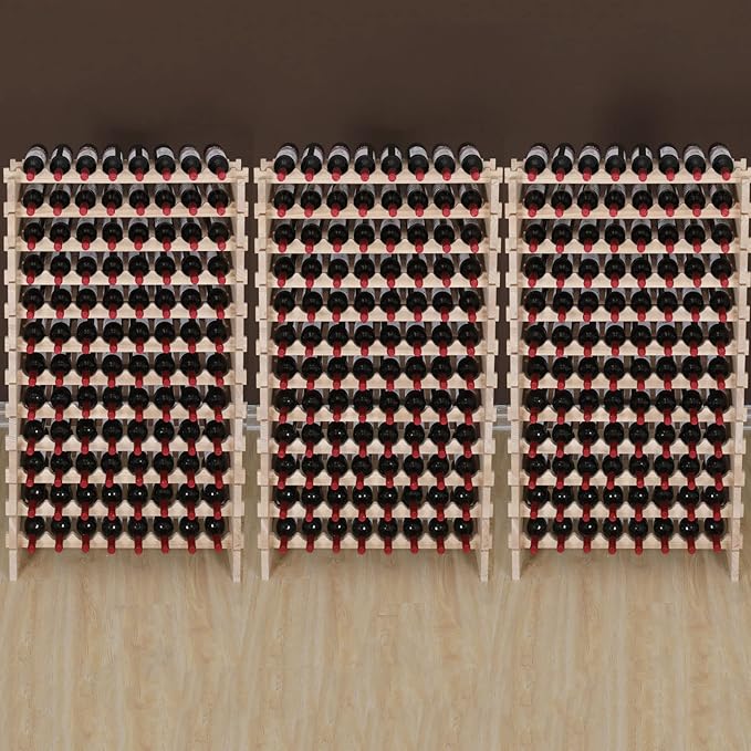 Wine Rack Cabinet Wooden Freestanding for Floor Stackable Storage Wine Bottle Holder (80 Bottles) (JJ)