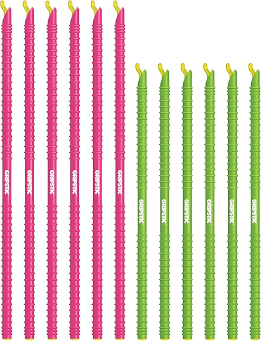 GripStic Bag Sealer - Reusable Chip Clips, Bag Clips. Patented. Airtight & Waterproof Seal on Food Storage Bags, Kids Snacks & More. Near Zero Waste. 12ct XLarge