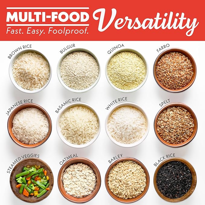 Digital 20-Cup Rice Cooker & Steamer, 5-Qt One-Touch 8-in-1 Cooker w/Delay Timer & Warm