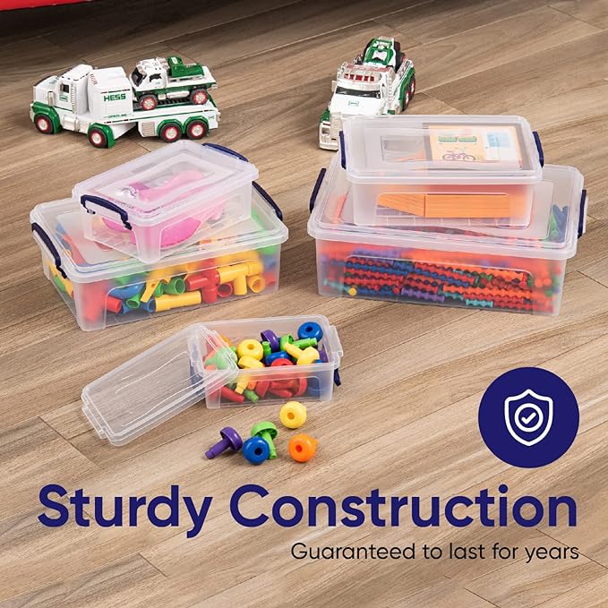 Superio Storage Bins with Lids, Clear Plastic Containers for Organizing, Stackable Totes, BPA Free, Odor Free, Organizer Boxes for Home, and Dorm (2 Pack, 22.7 Qt)