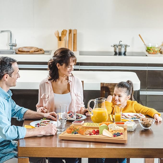 Charcuterie Boards Accessories, Charcuterie Boards with Knife Set, Cheese Board Serving Tray, Gifts for Women, Housewarming Gifts for New Home, Wedding Gift for Couples 2025 (with 2 Bowl)