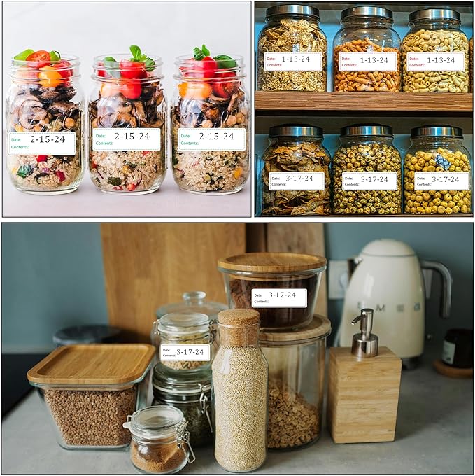 1000pcs Freezer Labels,1x3 inch for Food containers,Food Labels Quick and Easy to Remove- Easy to Write on(White)