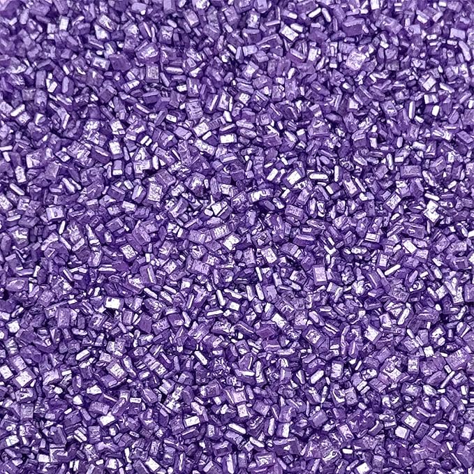 Fancy Sprinkles Amethyst Purple Fancy Sugar Pearlescent, Sparkly Sugar Crystals (8 OZ)