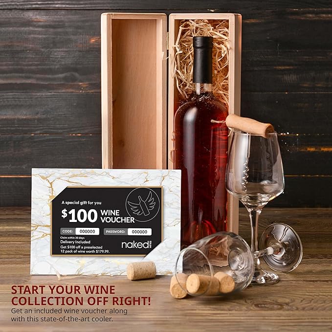 Ivation 43 Bottle Dual Zone Wine Cooler Refrigerator w/Lock | Large Freestanding Wine Cellar For Red, White, Champagne & Sparkling Wine | 41f-64f Digital Temperature Control Fridge Glass Door Black