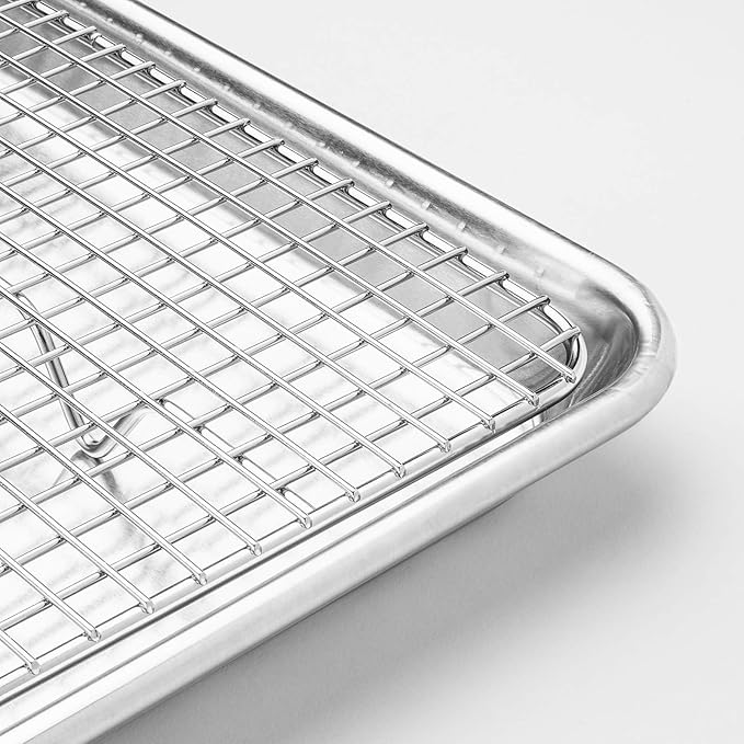 Last Confection Stainless Steel Baking & Cooling Rack - 12" x 17" (Fits Half Sheet Pan) - Cookie Baker's Oven Wire Rack