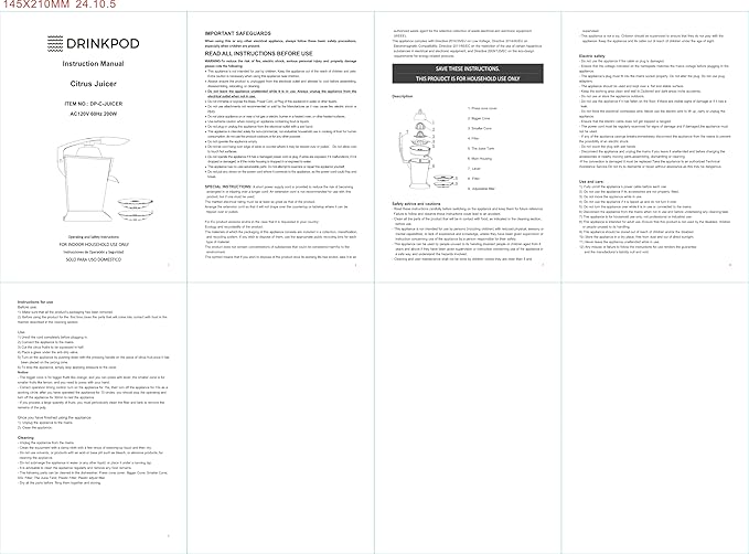 DRINKPOD Premium Electric Orange Juicer | Stainless Steel Citrus Squeezer With New Ultra-Powerful Motor and Soft Grip Handle for Effortless Juicing, Auto Shutoff, Dishwasher-safe Parts, Pulp Control