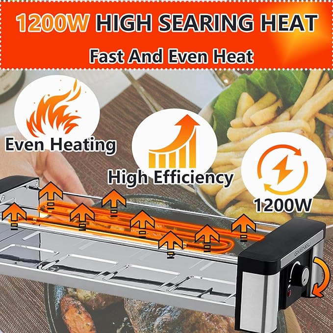 Raclette Grill, Electric Indoor Grill Table Portable, 2 in 1 BBQ Grill with Reversible Non-stick Plate and Stone, 1200W Fast Heating with 8 Cheese Melt Pans, Temperature Control