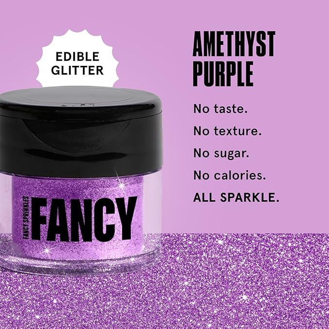 Fancy Sprinkles Halloween Amethyst Purple Premium Edible Glitter, 100% Edible Glitter for Sparkling Food & Drinks No Taste or Texture (4gm)