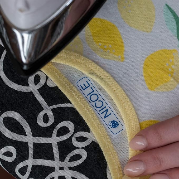 Brother Genuine P-touch TZE-FA3 Tape, 1/2" (0.47") Wide Fabric Iron-On Tape, Navy Blue on White, Can be Ironed onto Virtually Any Cotton Item, 0.47" x 9.8' (12mm x 3M), Single-Pack, TZEFA3