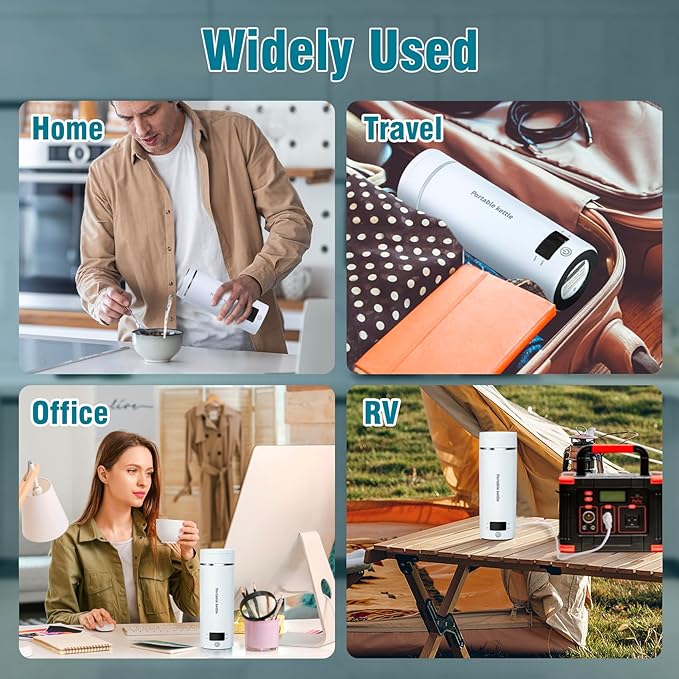 Travel Electric Kettle Portable Mini Kettle,Small Hot Water Boiler with 4 Temperature Settings,304 Stainless Steel,Fast Boiling Water with Auto Shut-Off and Boil Dry Protection,400ml (BIue, 400ML)