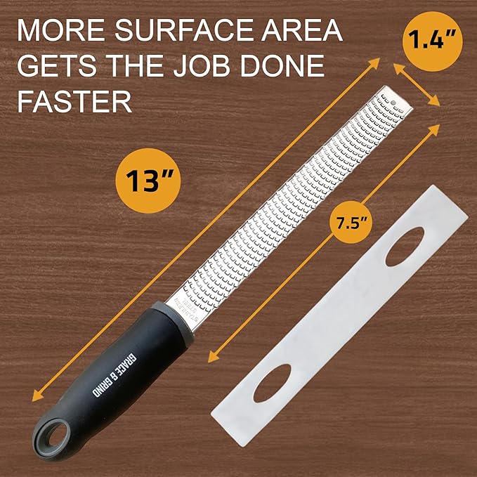 Premium Kitchen Lemon and Parmesan Cheese Zester - Versatile Spiralizer for Fruits, Vegetables, Garlic, and Citrus Finest Food Shredder and Peeler - Essential Zesting Tool for Culinary Enthusiasts