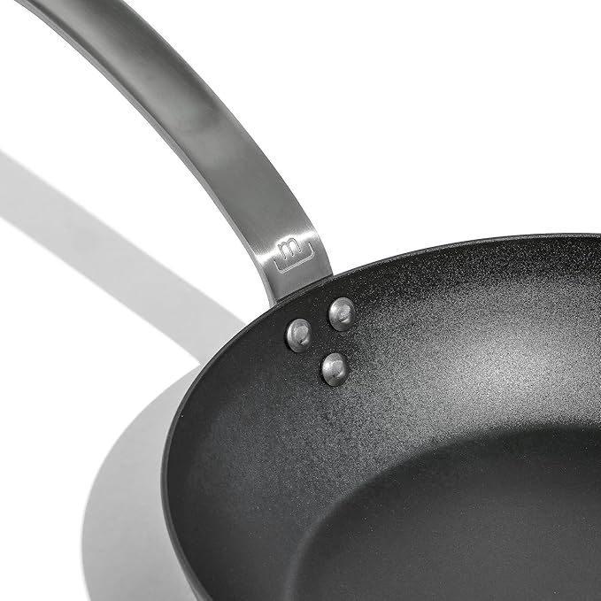 Made In Cookware - Seasoned 10" Blue Carbon Steel Frying Pan - (Like Cast Iron, but Better) - Professional Cookware - Crafted in Sweden - Induction Compatible