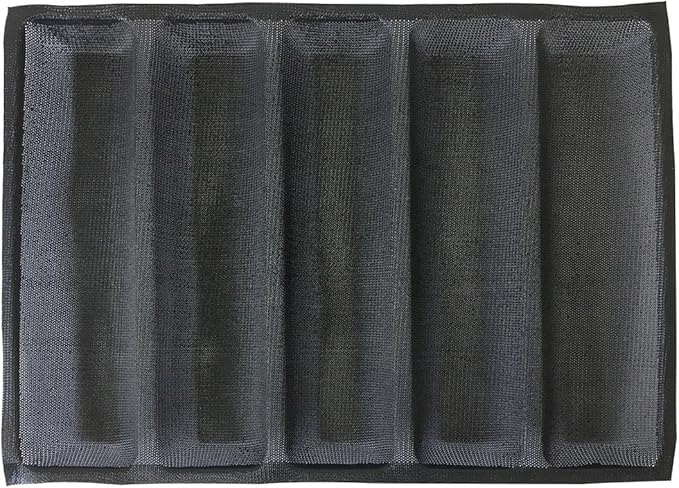 Bluedrop Hot Dog Molds Silicone Bread Forms Non Stick Bakery Trays For Roll Toasting 5 Loaves 12" Sheets