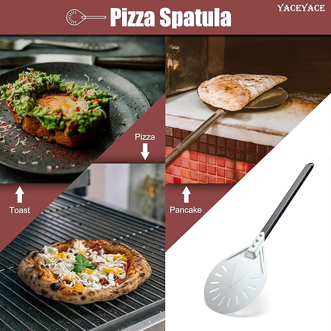 Pizza Turning Peel, 8-inch Metal Pizza Turner, Aluminum Turning Peel