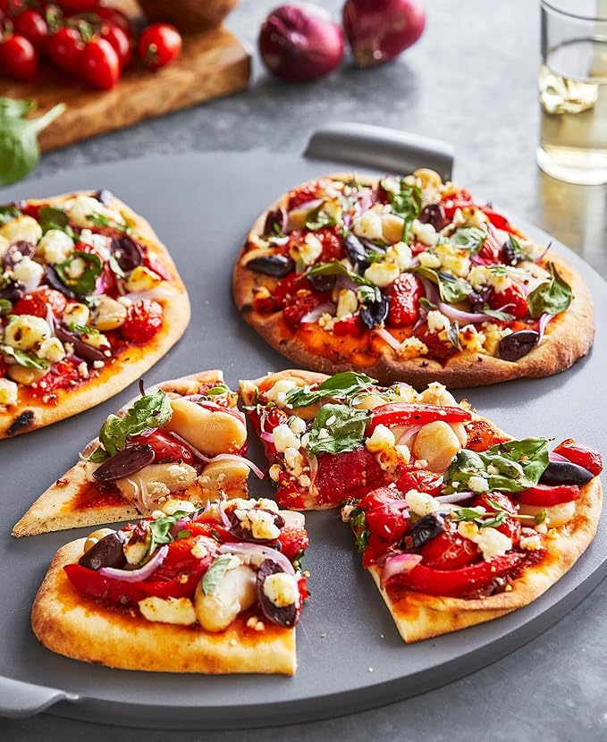 GreenPan Premiere Ovenware Healthy Ceramic Nonstick 16.5" Pizza Pan, PFOA and PFAS-Free, Warp-Free Bakeware, Durable Quick Heating Baking Tray, Oven and Broiler Safe to 600F, Dishwasher Safe, Gray