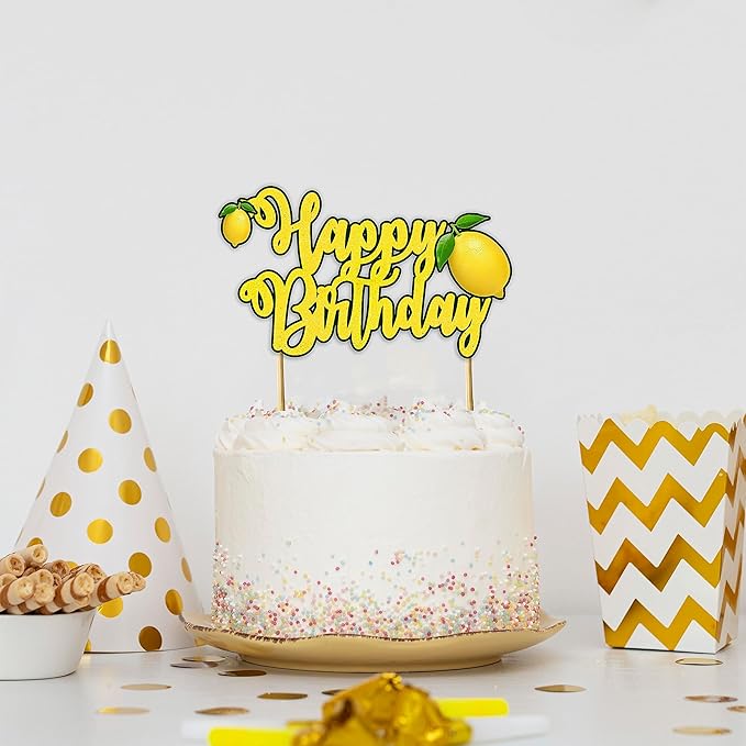 Seyal® Lemon Happy Birthday Cake Topper