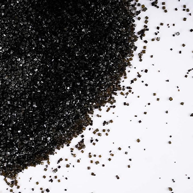Kasvan Sanding Sugar Sprinkles - Edible Sugar Crystals, Baking Cake Decorations, Ice Cream Toppings cupcake Decorating, Wedding Party Chirstmas Supplies, 85g/3.2oz (Black)