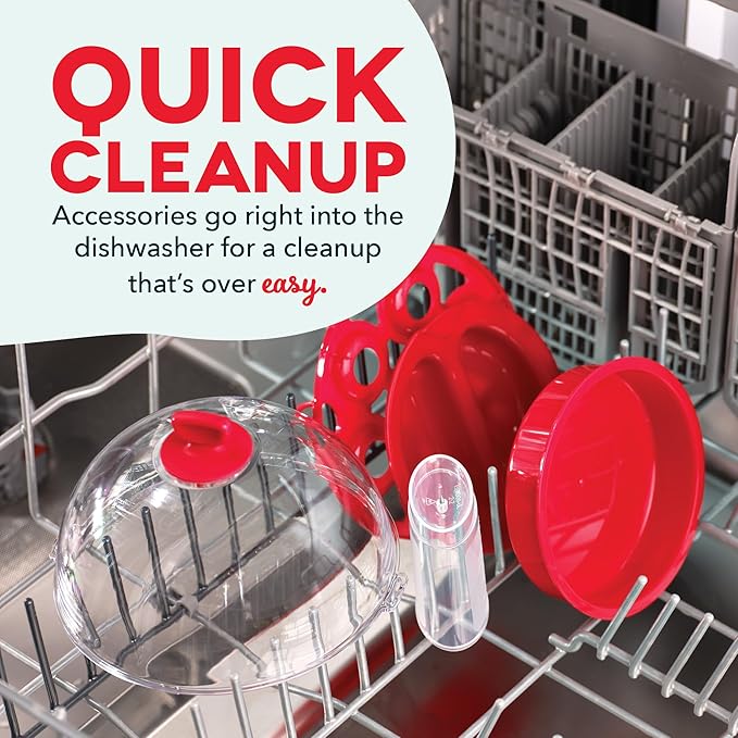 DASH Rapid Egg Cooker: 7 Egg Capacity Electric Egg Cooker for Hard Boiled Eggs, Poached Eggs, Scrambled Eggs, or Omelets with Auto Shut Off Feature - Red