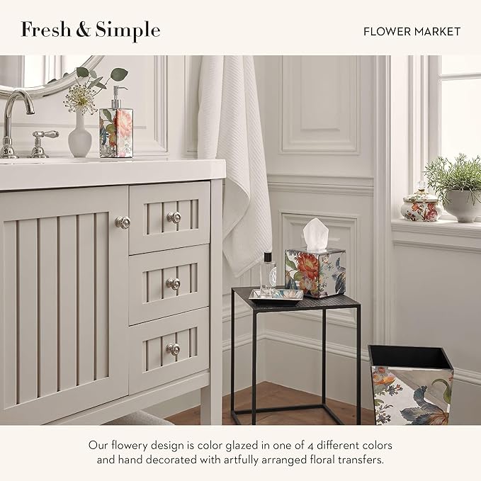 MACKENZIE-CHILDS Small Tray, Decorative Tray for Bathroom, Tray Decor, Flower Market Reflections