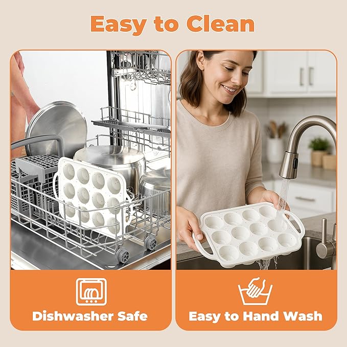 2Pack Mini Muffin Pan For Baking With Metal Reinforced Frame, 12 Cup Silicone Nonstick Cupcake Pan, BPA Free Silicone Mini Muffin Pan, Cupcake Baking Pan Molds for Oven