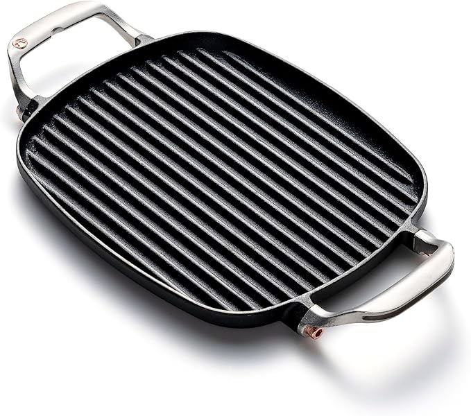 Outset Cast Iron Grill Pan With Ridges 8.5” x 14.25” x 1.5”