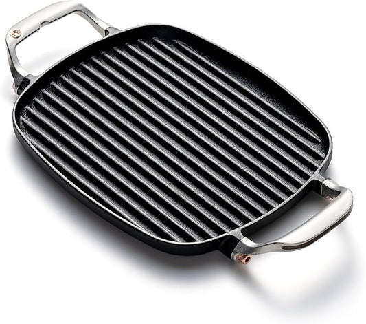 Outset Cast Iron Grill Pan With Ridges 8.5” x 14.25” x 1.5”