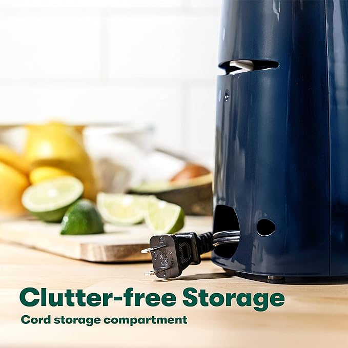 BELLA Electric Can Opener and Knife Sharpener, Multifunctional Jar and Bottle Opener with Removable Cutting Lever and Cord Storage, Stainless Steel Blade, Navy