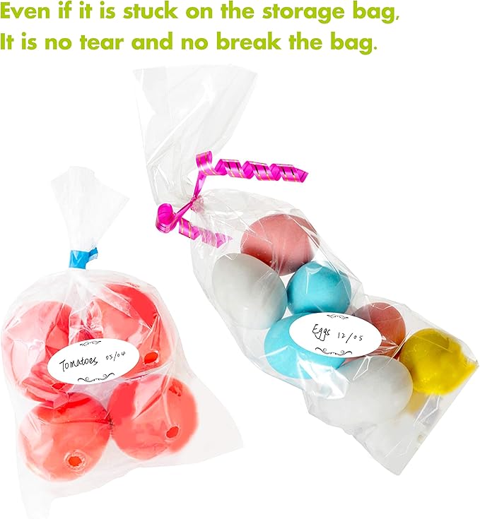 500 Removable Freezer Pantry Canning Labels Set Water Oil Resistant with Perforation Line for Food Containers Jars Kitchen Restaurant Storage Organization