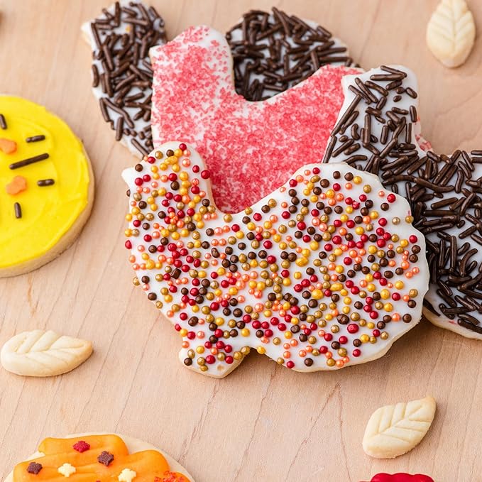 Sweets Indeed Sprinkles 6 Cell Edible Sprinkle Mix Jimmies Perfect for Cake Decorations Baking Ice Cream Cookies Cupcake Topper (Fall)