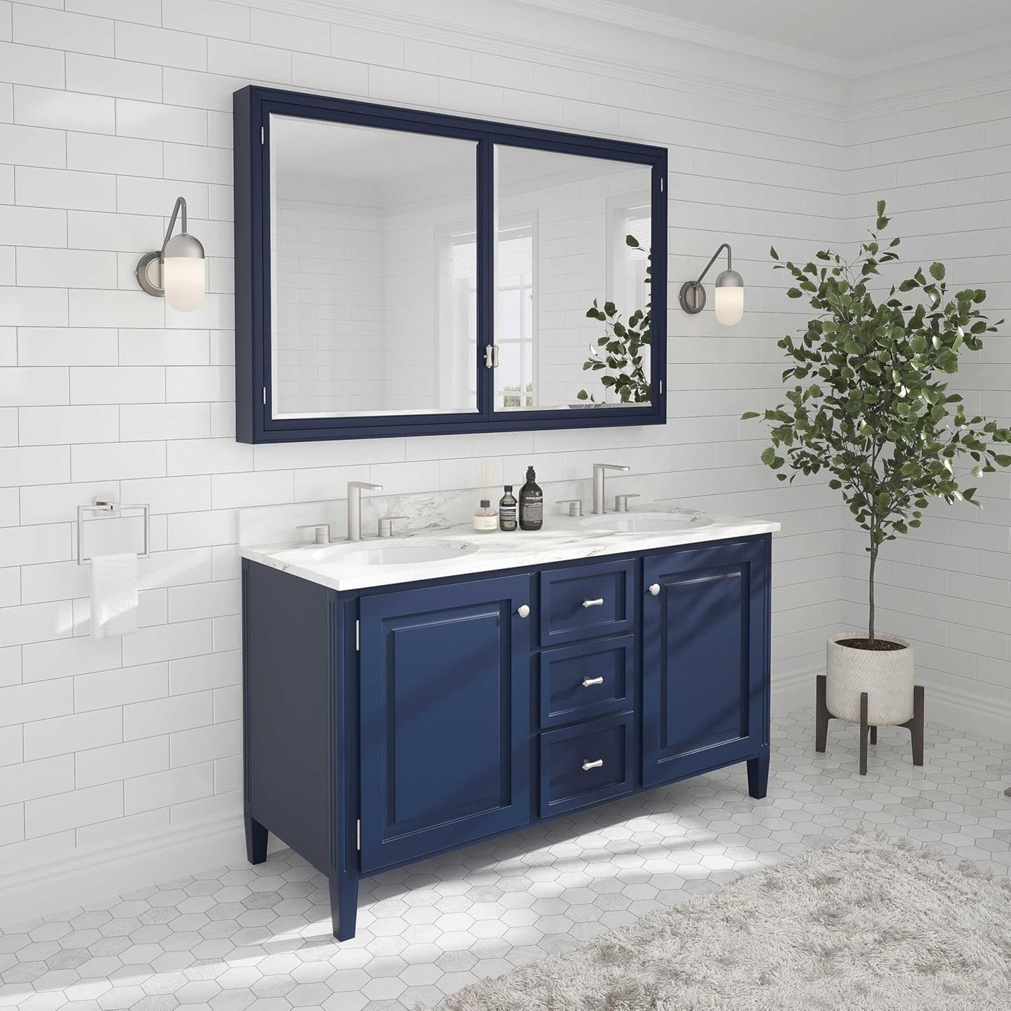 Suyar Brushed Nickel Towel Ring, SUS 304 Stainless Steel Modern Bathroom Hand Towel Holder for Wall