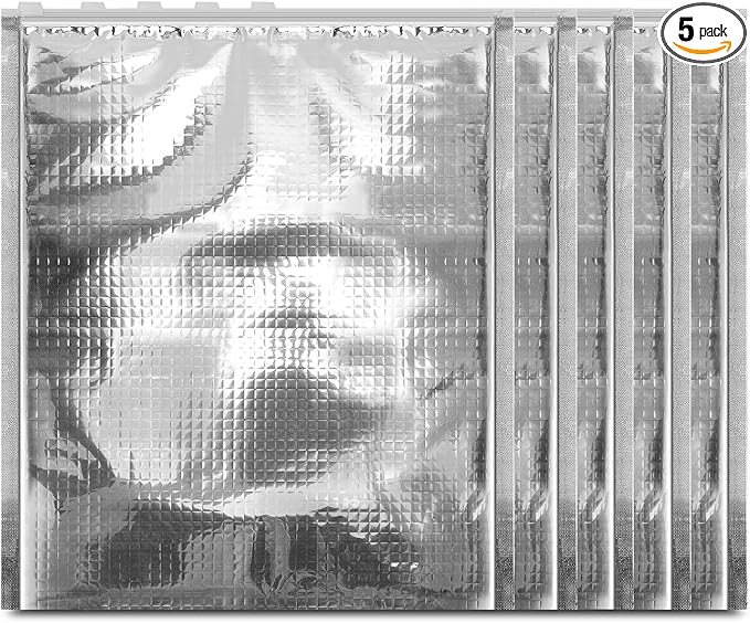 Insulated Food Storage Bag with Zipper Design, Hot Cold Cool Storage Bags for Food, Reusable Thermal Lunch Household Food Pouches Organizer Hot Sandwich Bags, 5PCS