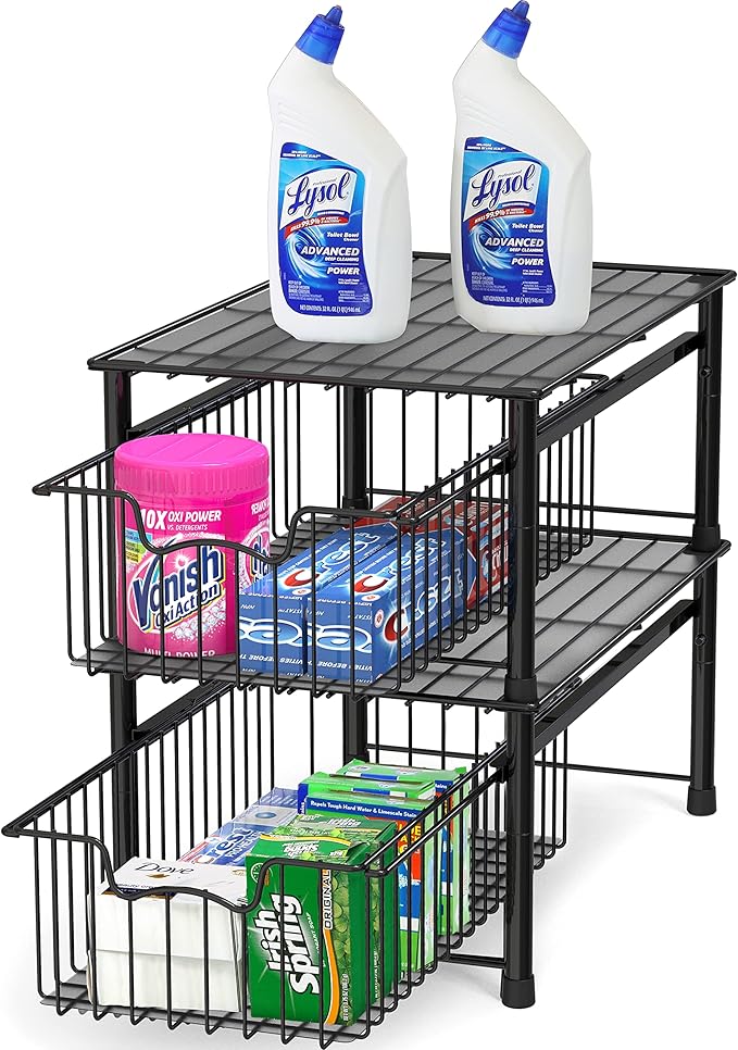 Simple Houseware Stackable Basket Drawer, Black