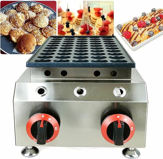 Waffle Maker, Electric Mini Dutch Pancake Baker Kitchen Stainless Steel Non Stick LPG Gas Waffle Maker Machine, for Home Or Commercial Use