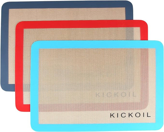 Silicone Baking Mat Set of 3 Non-Stick Baking Sheet for Oven Pan Liner Reusable Parchment Paper Half Sheet Large Silicone Bakeware Mat for Cookie Bread, Cooking Supplies Kitchen Accessories