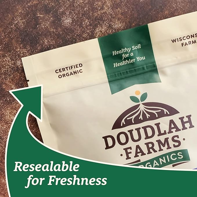 Organic Whole Wheat Flour 5 lb - Non-GMO, Pesticide-Free, Regenerative Organic Certified for Baking Bread, Pizza, Pasta, & More by Doudlah Farms