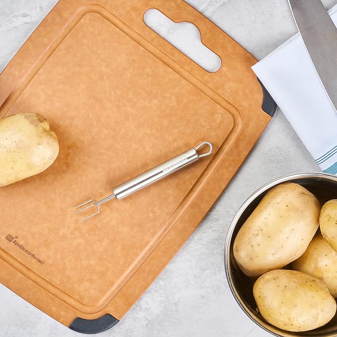 Restaurantware-German Standard 6.1 Inch Granny Forks, 6 Prong Potato Forks - Ergonomic Handle, Dishwashable, Stainless Steel Carving Fork, Heavy-Duty, For Kitchen Roast