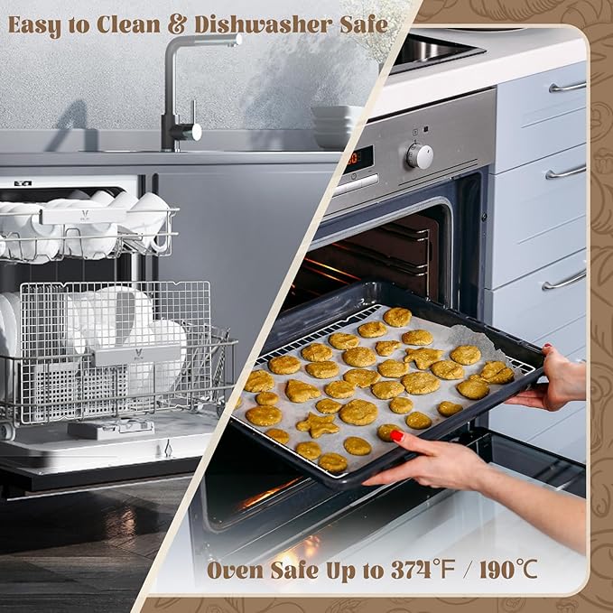 Cooling Racks for Cooking and Baking - 3PCS 16" x 10" Premium Stainless Steel Wire Cookie Cooling Rack for Baking, Roasting, and More - Oven & Dishwasher Safe - Fits Jelly Roll Pan