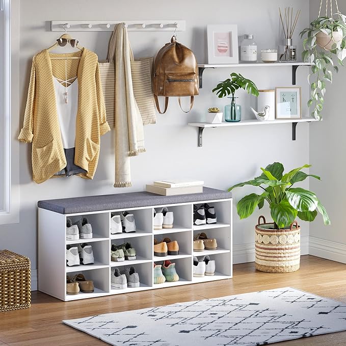 DINZI LVJ Long Wall Shelves, 39.4Inch Wall Mounted Shelves Set of 2, Extra Large Floating Storage Ledges with Sturdy Metal Brackets for Living Room, Bathroom, Bedroom, Kitchen, White