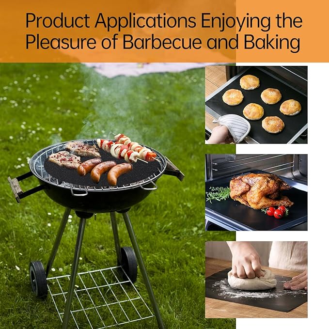 UBeesize 4 Pack Thickened Oven Liners for Bottom of Oven BPA & PFOA Free, Reusable 16x24 Inch Heavy Duty Non Stick Teflon Oven Mats, Fit Electric Gas Toaster Convection Microwave Ovens Grills